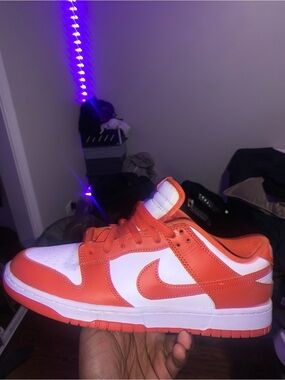 Nike Dunk Orange and White Low-Top Sneakers
